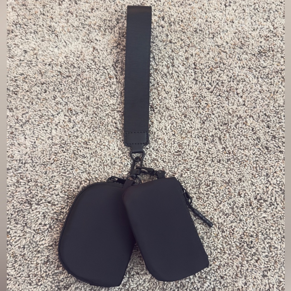 Black Crossbody Bag with Dual Pouches